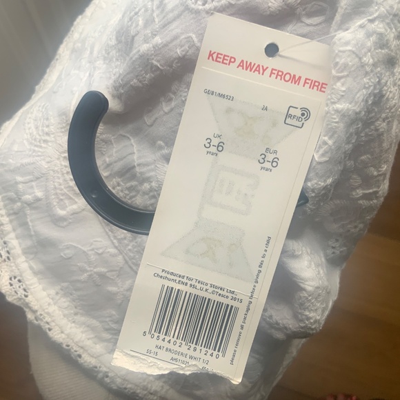 White Broderie Sun Hat NWT - Picture 4 of 7